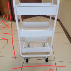 White Metal Rolling Carts 18 Each (4 total)