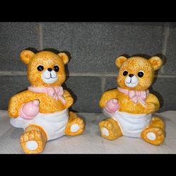 🌸 Charming Baby Bear Piggy Banks – Matching Set of 2 🧸