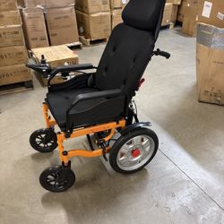 Electric Wheelchair for Adults & Seniors, 16" All-Terrain Aluminum Wheels, 90-160° Reclining Backrest with Headrest, 5-Speed, for Indoor/Outdoor Use, 
