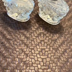 vintage '60s clear glass and chrome salt & pepper shakers 
