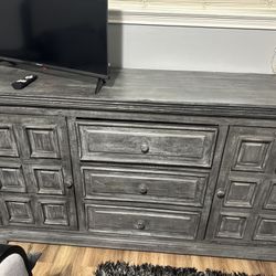 Two Side Tables And A Full Dresser