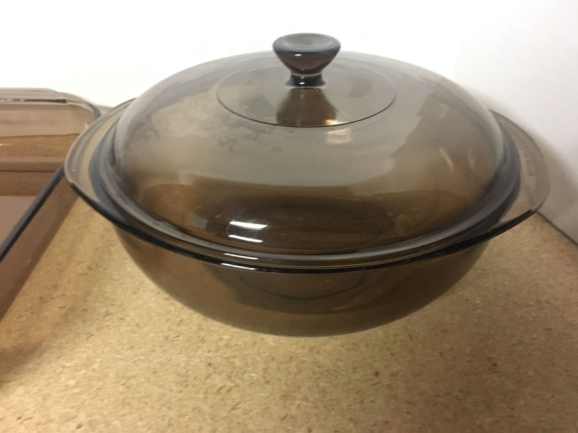 Pyrex Amber casserole dishes