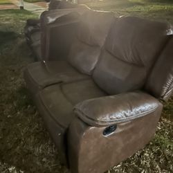 brown leather couch