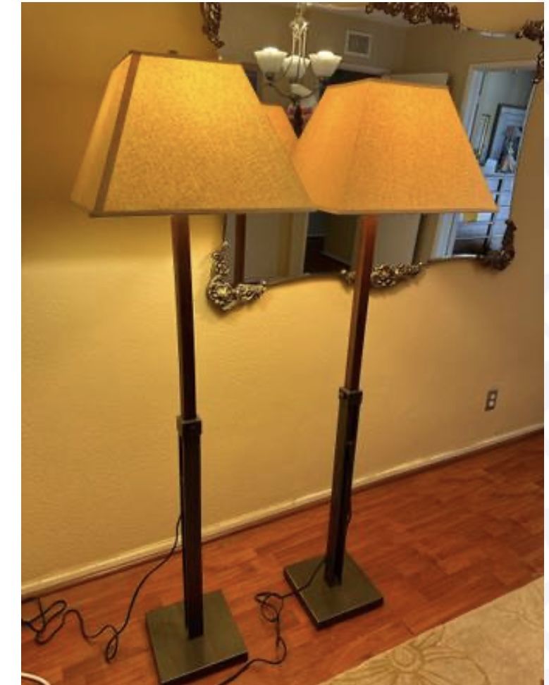 Pottery Barn Adjustable Height Lamps (pair) - $400 (Granada Hills)