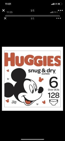 Huggies snug & dry size 6 for 128 count