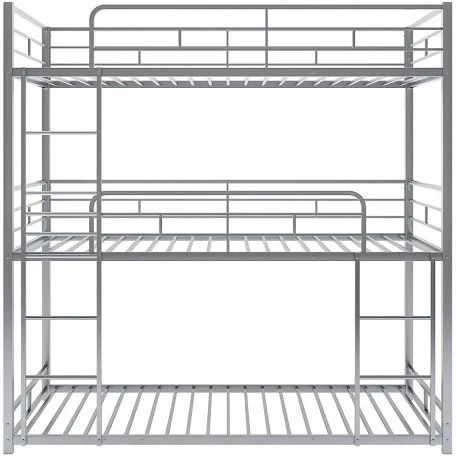 Three layer bunkbed, metal grey