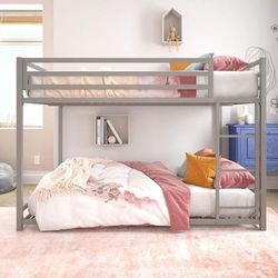 NEW SILVER FULL over FULL Size DHP Miles Metal Bunk Bed, BUNKBED, I can Deliver for $10