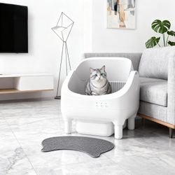 "Cat Litter Box - Self-Cleaning ,Open-Top Automatic with Smart Gravity Sensor, Health Tracking & Waste Management for Multi-Cat Homes, 