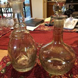 Vintage Matching Cut Glass Decanters