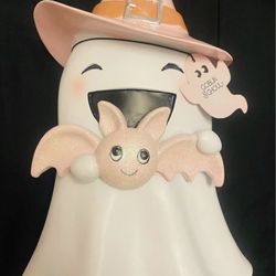 2025 Halloween Ghost with Bat & Witch Hat Resin Figure 