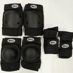6pc Youth Pad Set Elbow Knee Wrist Guard Bike Skate Scoot Adjustable Hard Shell