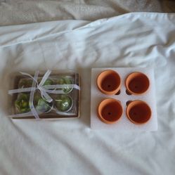 6 Succulent Candles With Flower Pots