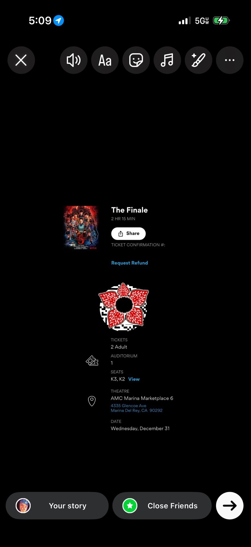 STRANGER THINGS 5 : FINALE ! AMC MARINA MARKETPLACE 6