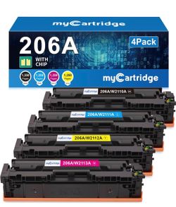 206A Toner Cartridges 4 Pack for HP 206A 206X MFP M283fdw M283cdw M255dw