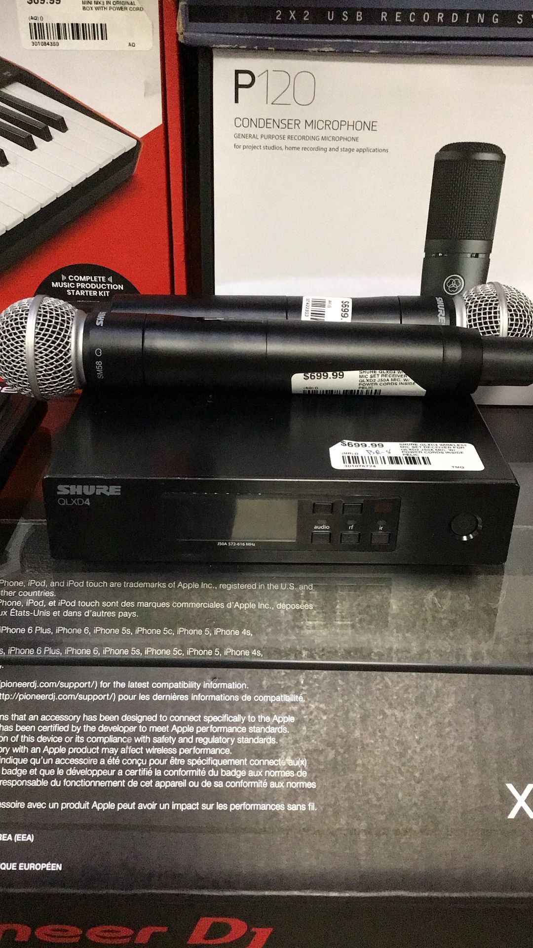 Shure QLXD4 Wireless Mic Set Receiver W/J50A Mic