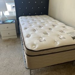 Twin Headboard, Mattress, & Metal Frame! 