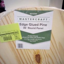 36 Inch By 1-in Thick Edge Glued Pine Round Panel TABLETOP or... Not Drilled...  Still Brand New In The Plastic 