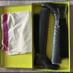 Tory Burch Wyatt Black Leather Boots 