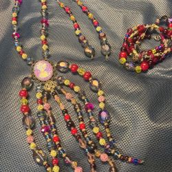 Beautiful Artisan Beaded Jewelry Set