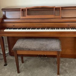 Console Piano With Bench For Sale - Reduced Price