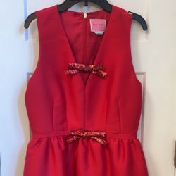 KATE SPADE NEW YORK Sequin Bow Mikado Dress
