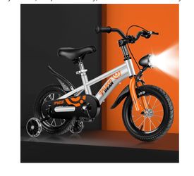 Kids Bike with Training Wheels,Light,and Hand& Foot Brake,12 Inch Bicycle with Adjustable Seat,Safe Chain Gurad,Stable Wide Tire ,Sturdy Frame,Simple