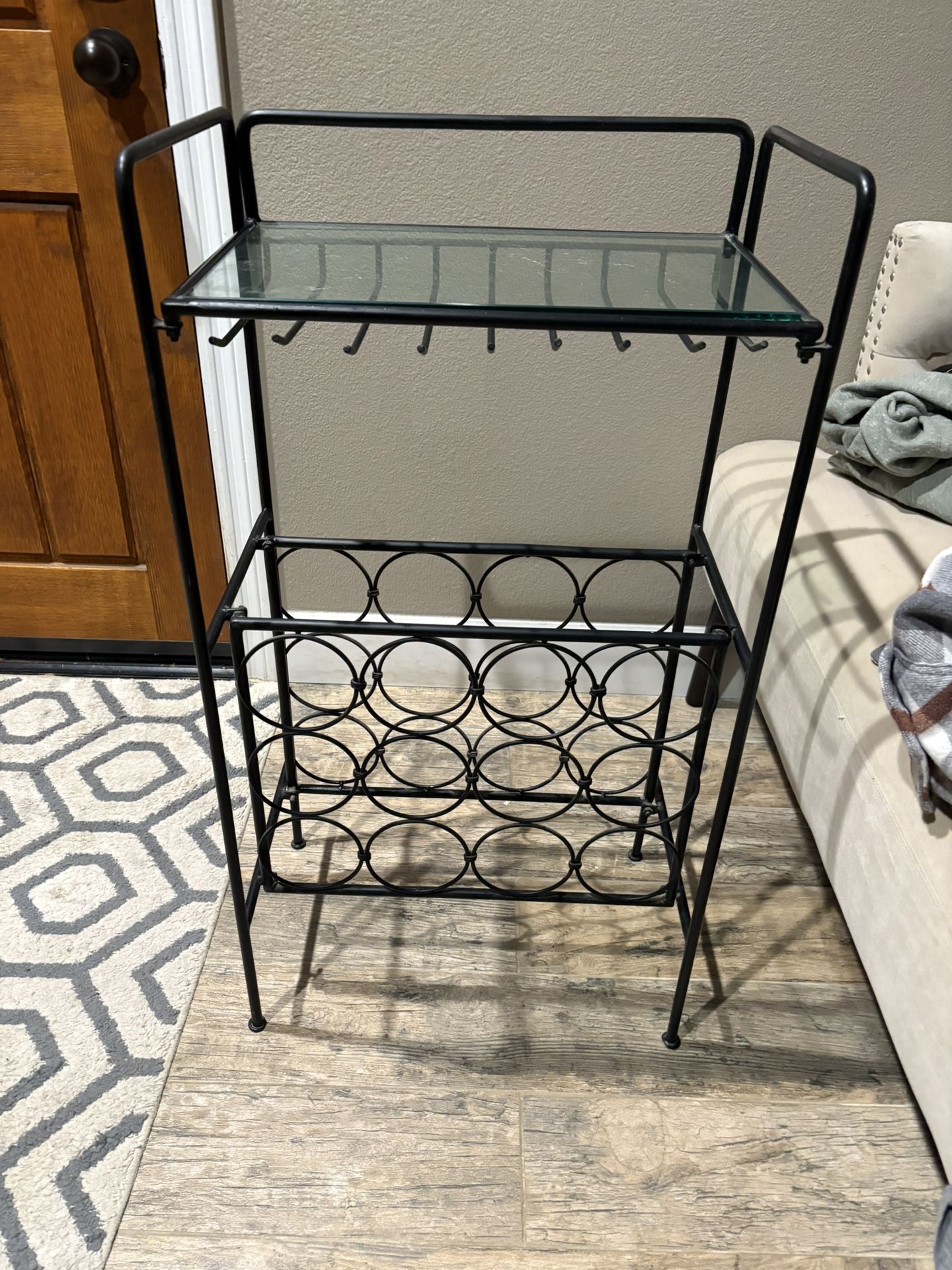 Black Metal Wine Rack