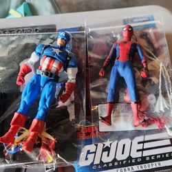 Marvel Legends Captain America And Mezco Spiderman 