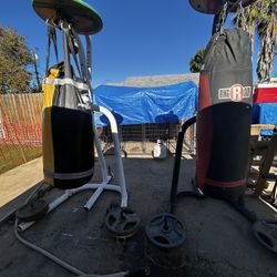 2 Punching Bags With Stands