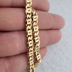 14k Solid Italian Gold Cardinal Double Cuban Link Bracelet 