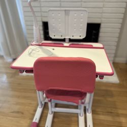 VIVO Pink Height Adjustable Children's Desk and Chair Set