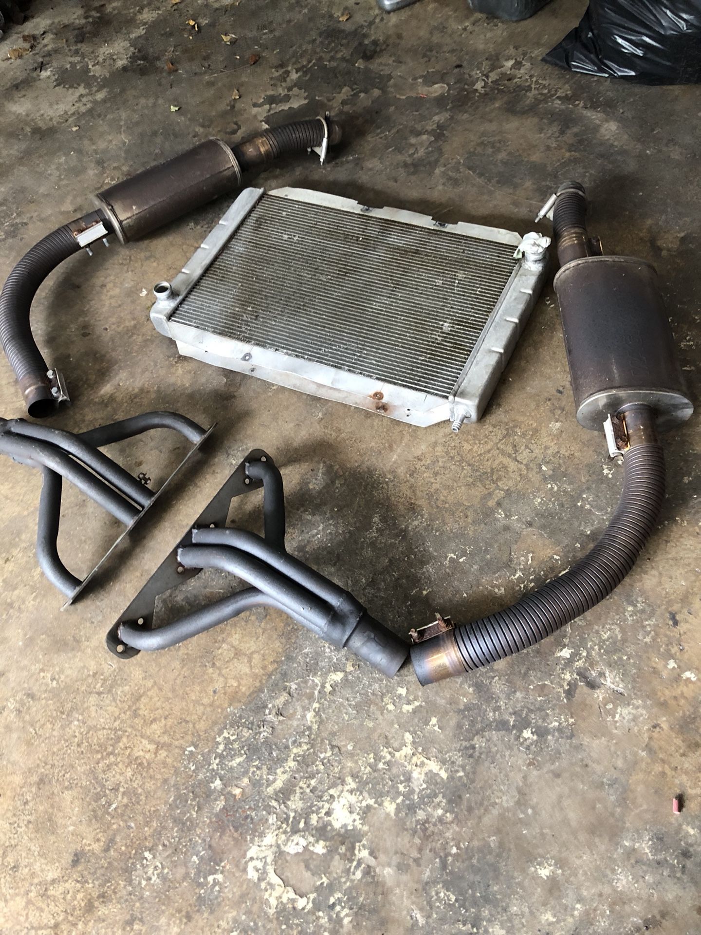Air boat Sbc headers pipe and muffler