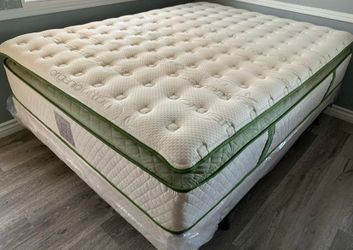 King Organic Elite Superior Hybrid Cool Gel Memory Foam Pillow Top 14inch Mattress