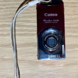 Canon PowerShot SD30 Digital Elph Red WORKING 