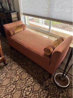 Chevron Upholstered Chaise Lounge Bench