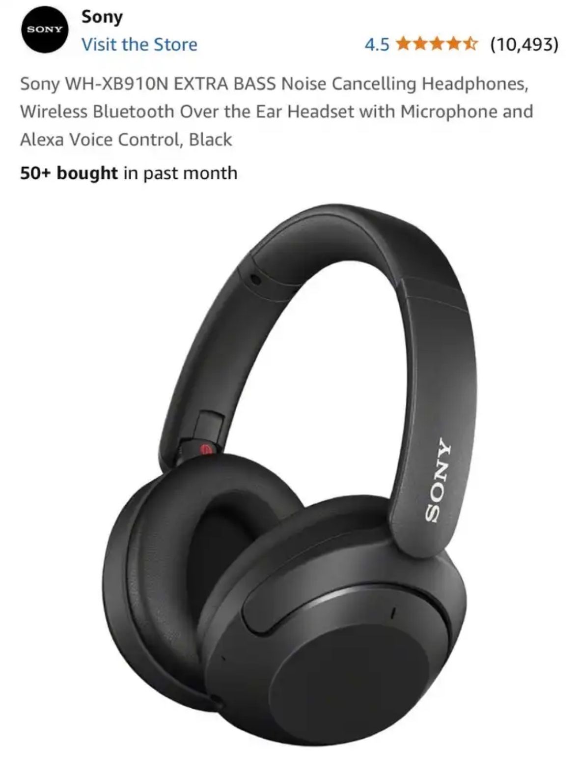 Sony WH-XB910N Noise Cancelling Headphones