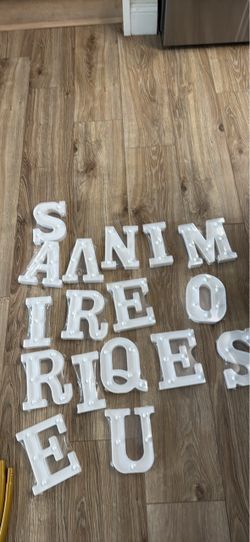 White Wood Letters Table Standing