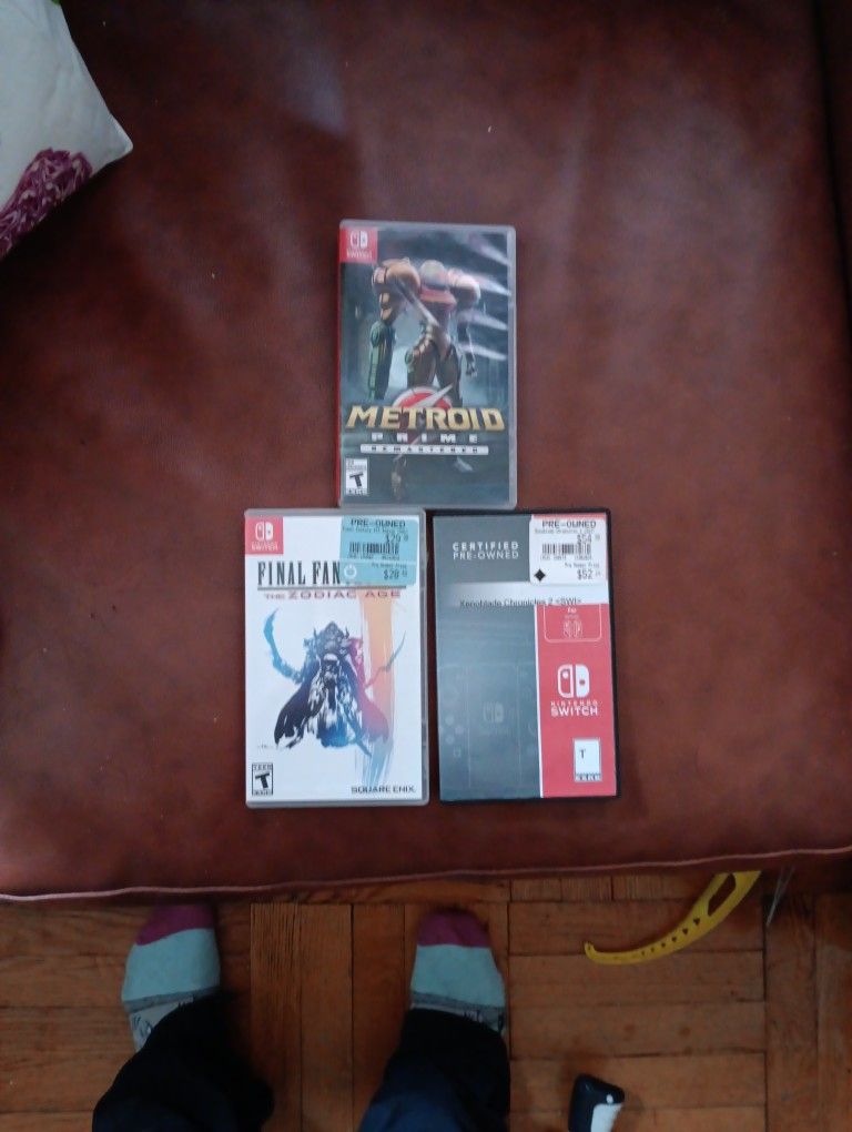 Nintendo Switch Metroid Prime, Final Fantasy Zodiac Age, Xenoblade Chronicles 2