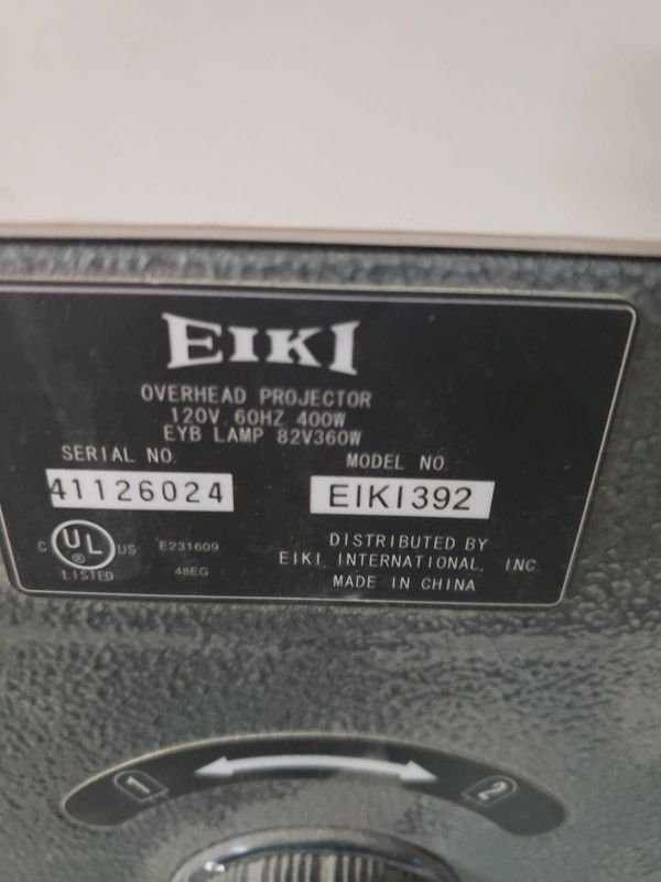 EIKI Model 392 Overhead Projector Made In China , Tested With Extended Table .