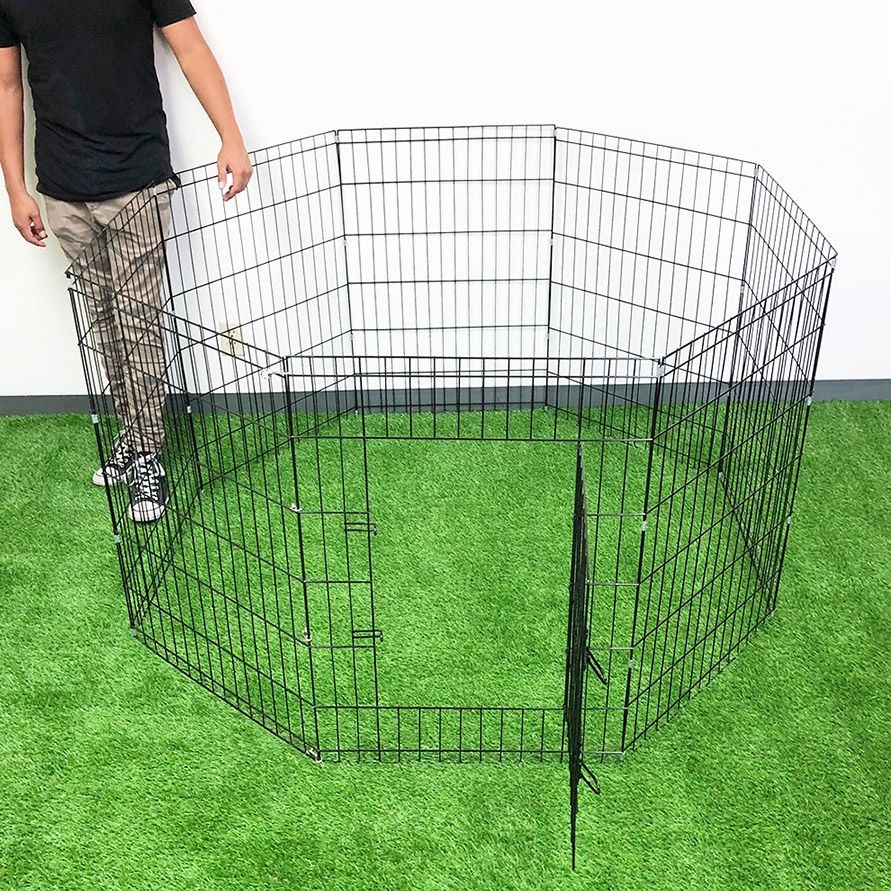 (NEW) $45 Foldable 36” Tall x 24” Wide x 8-Panel Pet Playpen Dog Crate Metal Fence Exercise Cage