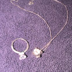Sterling silver necklace and ring