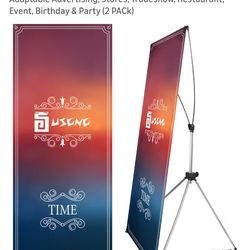 2 pack banner stands with carrying case