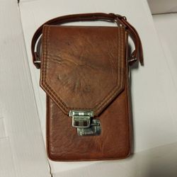 Vintage Suede Lined Leather Camera/ Messenger Bag