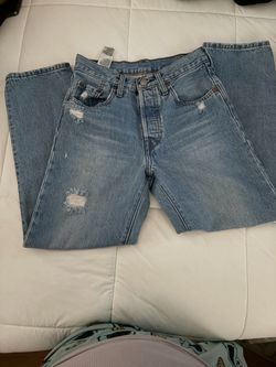 Levi's Distressed Light Wash Denim Jeans