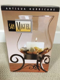 Hurricane San Miguel Candle Lamp with decorative rocks for Sale in Lakewood CO OfferUp