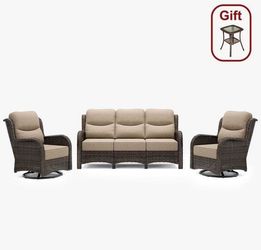 6-in deep seating cushions high quality outdoor patio furniture set patio swivel rocking chairs 🚛