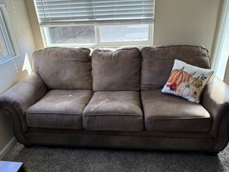 Ashley Furniture Couch Brown Faux Leather