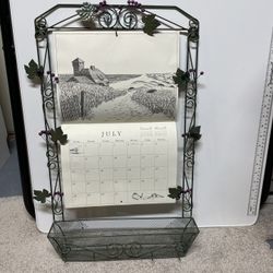 Hanging  Calendar Frame with Pocket and Key Holder