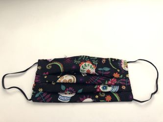 Black Dia de los Muertos face mask