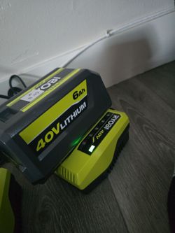 Ryobi charger & 40 v lithium battery